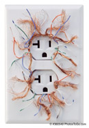 Broken wall socket; Size=130 pixels wide